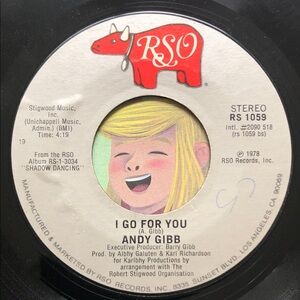 Andy Gibb Vinyl 45 Record I Go For You Time Is Time ‘80